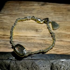 New Kendra Scott Anna Friendship bracelet Rhodium Grey Illusion